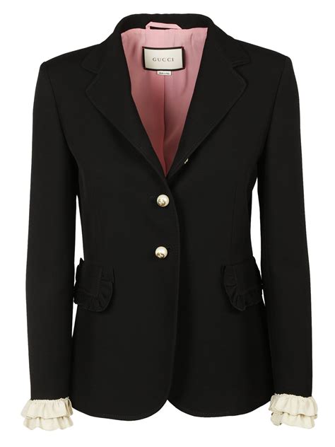 gucci black all over print jacket|Gucci blazers for women.